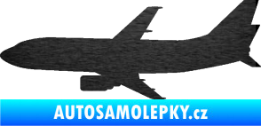Samolepka Letadlo 019 levá Boeing 737 škrábaný kov černý