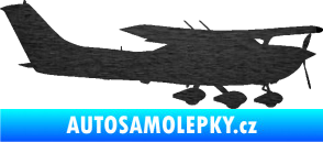 Samolepka Letadlo 021 pravá Cessna 182 škrábaný kov černý