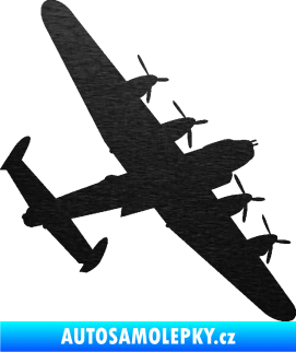 Samolepka Letadlo 022 pravá bombarder Lancaster škrábaný kov černý