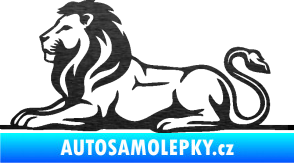 Samolepka Lev 010 levá škrábaný kov černý