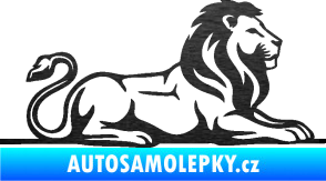Samolepka Lev 010 pravá škrábaný kov černý