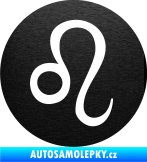 Samolepka Lev zvěrokruh 001 - horoskop škrábaný kov černý