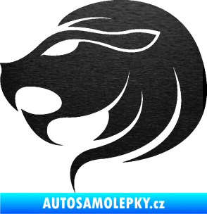 Samolepka Lev zvěrokruh 002 levá škrábaný kov černý