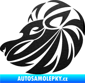 Samolepka Lev zvěrokruh 003 levá škrábaný kov černý