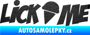Samolepka Lick me nápis škrábaný kov černý