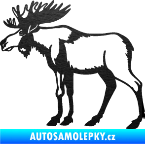 Samolepka Los 005 levá škrábaný kov černý