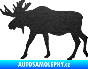 Samolepka Los 008 levá škrábaný kov černý