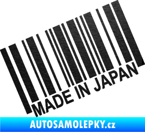 Samolepka Made in Japan 003 čárový kód škrábaný kov černý