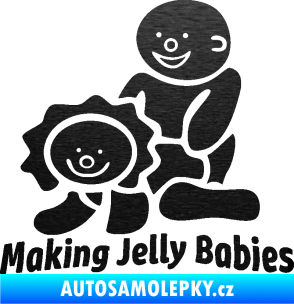 Samolepka Making jelly babies škrábaný kov černý