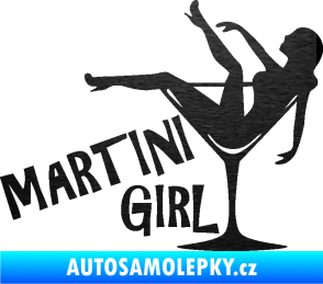 Samolepka Martini girl škrábaný kov černý