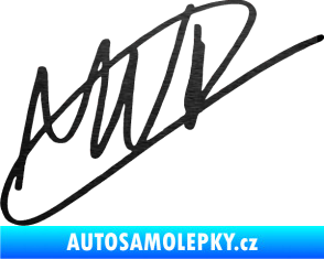 Samolepka Max Verstapen podpis škrábaný kov černý