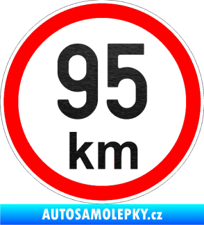 Samolepka Maximální rychlost 95km - nejvyšší konstrukční rychlost škrábaný kov černý