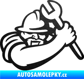 Samolepka Mechanik 001 pravá škrábaný kov černý