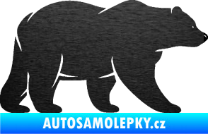Samolepka Medvěd 002 pravá škrábaný kov černý