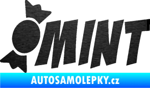 Samolepka Mint bonbón škrábaný kov černý