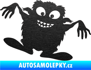Samolepka Monstrum 001 pravá škrábaný kov černý