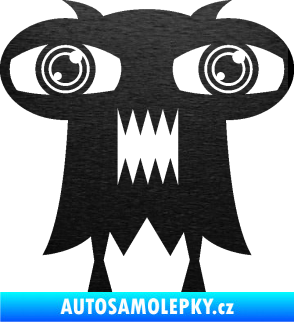 Samolepka Monstrum 003 levá škrábaný kov černý