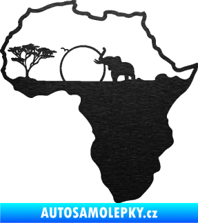 Samolepka Motiv Afrika 002 slon škrábaný kov černý