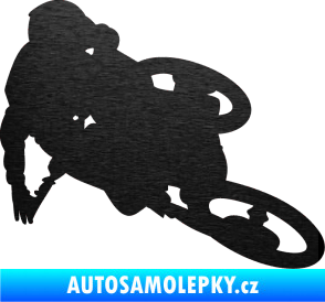 Samolepka Motorka 026 pravá motokros freestyle škrábaný kov černý