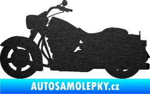 Samolepka Motorka 045 levá Harley Davidson škrábaný kov černý