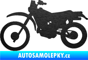 Samolepka Motorka 046 levá škrábaný kov černý