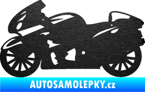 Samolepka Motorka 048 levá silniční škrábaný kov černý
