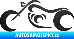 Samolepka Motorka 057 levá obrys škrábaný kov černý