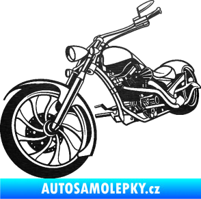Samolepka Motorka chopper 002 levá škrábaný kov černý