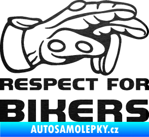 Samolepka Motorkář 014 pravá respect for bikers škrábaný kov černý