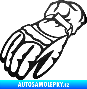 Samolepka Motorkářské rukavice 003 levá škrábaný kov černý
