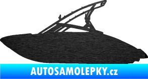 Samolepka Motorový člun 001 levá škrábaný kov černý