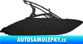 Samolepka Motorový člun 001 pravá škrábaný kov černý
