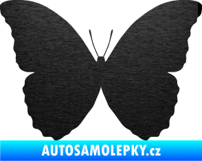 Samolepka Motýl 008 škrábaný kov černý