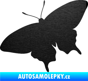 Samolepka Motýl 010 levá škrábaný kov černý