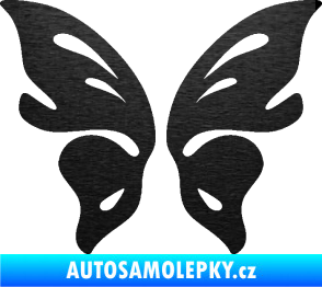 Samolepka Motýl 018 škrábaný kov černý
