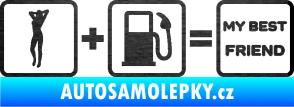 Samolepka My best friend  škrábaný kov černý