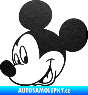 Samolepka Myšák Mickey 001 levá škrábaný kov černý