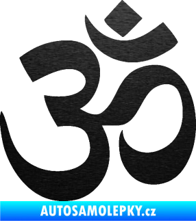 Samolepka Náboženský symbol Hinduismus Óm 001 škrábaný kov černý