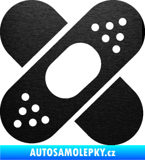Samolepka Náplast 001 škrábaný kov černý
