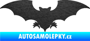 Samolepka Netopýr 007 škrábaný kov černý