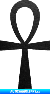 Samolepka Nilský kříž Ankh škrábaný kov černý