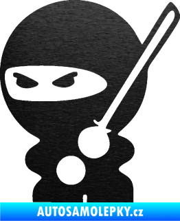 Samolepka Ninja baby 001 levá škrábaný kov černý