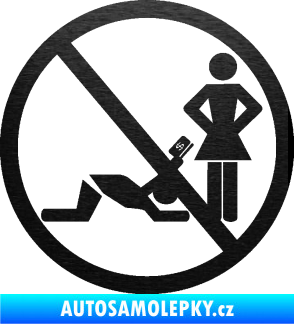 Samolepka No free money škrábaný kov černý