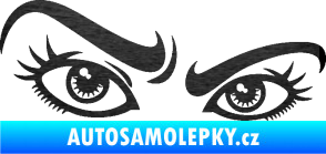 Samolepka Oči 004 pravá škrábaný kov černý
