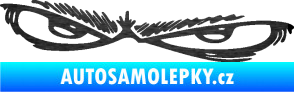 Samolepka Oči 005 levá škrábaný kov černý