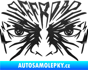 Samolepka Off Road 004 s obličejem škrábaný kov černý