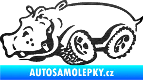 Samolepka Off Road 006 levá hroch škrábaný kov černý