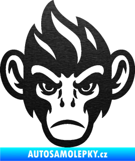 Samolepka Opičák 002 levá škrábaný kov černý