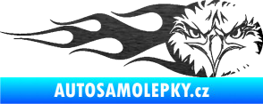 Samolepka Orel 004 pravá škrábaný kov černý