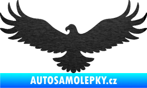 Samolepka Orel 006 levá škrábaný kov černý